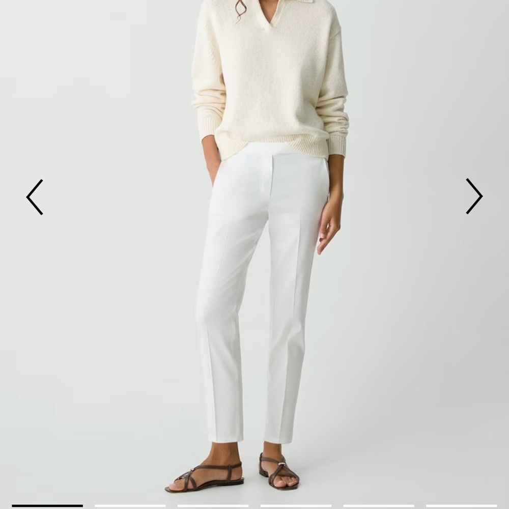 Theory Treeca Pull On Pants Linen White sz12